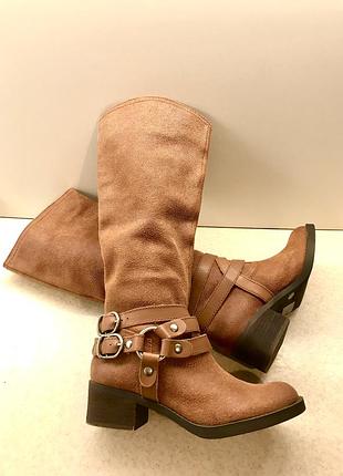 Нові стильні шикарні осінні чоботи.  замша.