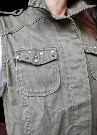 Джинсовая безрукавка с накладными карманами george жилет жилетка заклёпки5 фото