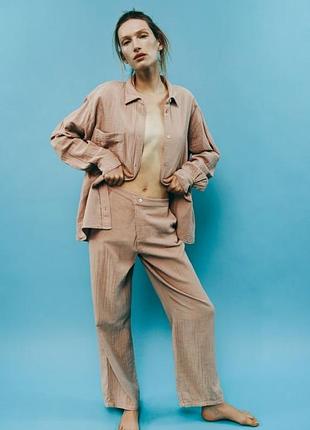 Хлопкові штани, брюки zara, колекція 2022 року, розмір l