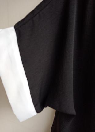 Блузка шифон чорна з білим5 фото