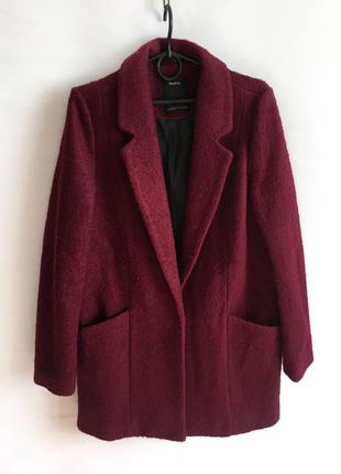 Шерстяне пальто, бордове пальто марсала