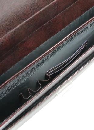 Небольшой деловой портфель из искусственной кожи exclusive 713400 коричневый7 фото
