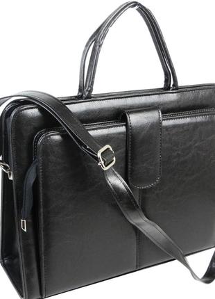 Женский портфель, женская деловая сумка из эко кожи jpb черная4 фото