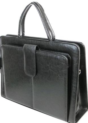 Женский портфель, женская деловая сумка из эко кожи jpb черная2 фото