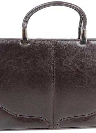 Женский деловой портфель из эко кожи jpb te-89 коричневый2 фото