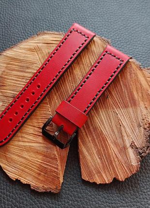 Кожаный ремешок для часов 16, 18, 20, 22, 24мм (к027)