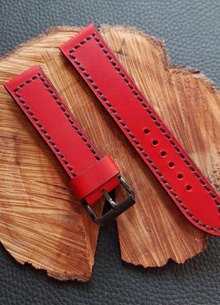 Кожаный ремешок для часов 16, 18, 20, 22, 24мм (к027)
