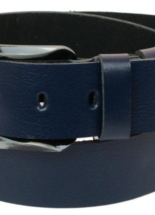 Мужской кожаный ремень под джинсы skipper 1170-45 синий 4,5 см
