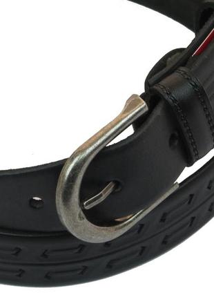 Мужской кожаный ремень под брюки skipper 1032-33 черный 3,3 см3 фото