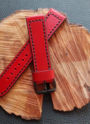 Кожаный ремешок для часов 16, 18, 20, 22, 24мм (к027)