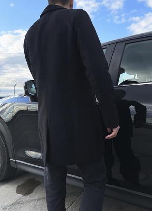 Мужское чёрное кашемировое пальто чоловічий чорний кашеміровий пальто3 фото