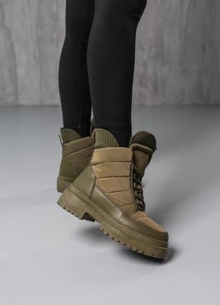 Стильные ботинки коричневые/оливковые деми,демисезонные осенние,весенние (осень-весна 2022-2023)1 фото