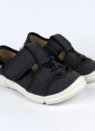 385-495 текстильная обувь для мальчика, серые тапочки waldi sport размер 26-31