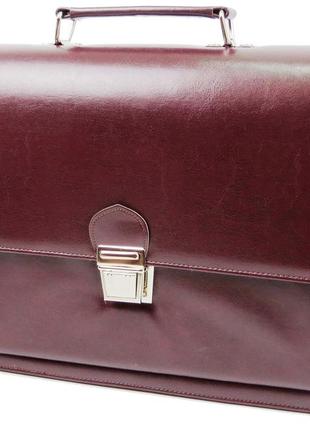 Женская деловая сумка, портфель из эко кожи amo sst09 бордовый2 фото