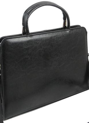 Деловой женский портфель из эко кожи jpb te-89 черный6 фото