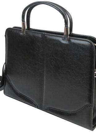 Деловой женский портфель из эко кожи jpb te-89 черный3 фото