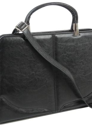 Деловой женский портфель из эко кожи jpb te-89 черный4 фото