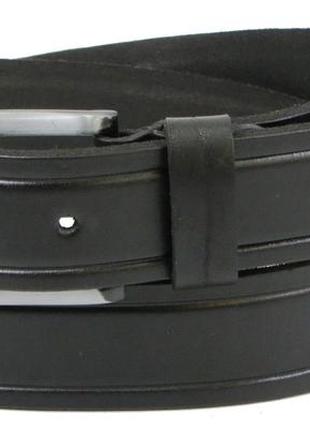 Мужской кожаный ремень под джинсы skipper 1262-38 черный 3,8 см