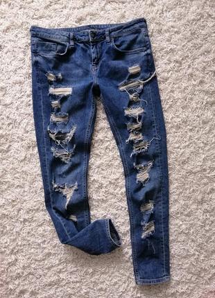Стильні рвані жіночі джинси denim co 42 в прекрасному стані