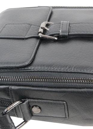 Мужская сумка, планшетка кожаная через плечо giorgio ferretti черная7 фото