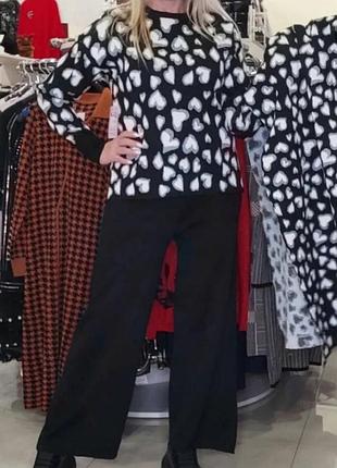 Костюм с кюлотами, турция, тройка,принт сердечки.