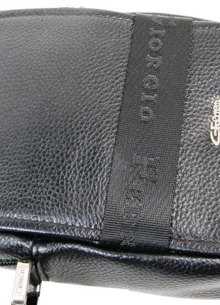 Небольшая мужская кожаная сумка, планшетка через плечо giorgio ferretti черная5 фото