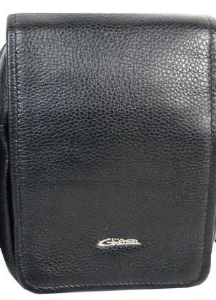 Небольшая мужская кожаная сумка, планшетка через плечо giorgio ferretti черная1 фото