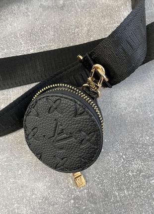 Женская черная кожаная сумка в стиле louis vuitton брендовая сумочка4 фото