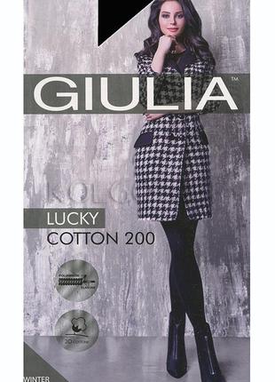 Теплые зимние хлопковые колготки giulia lucky cotton 200