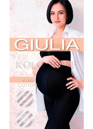 Теплые зимние хлопковые колготки для беременных giulia mama cotton 200