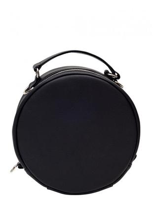 Женская круглая сумка sambag bale черная2 фото