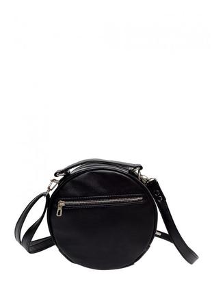 Женская круглая сумка sambag bale черная3 фото