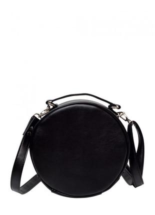 Женская круглая сумка sambag bale черная5 фото