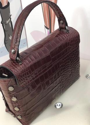 Жіночі шкіряні сумки жіночі на ланцюжку італія genuine leather жіночі шкіряні сумочки італія6 фото