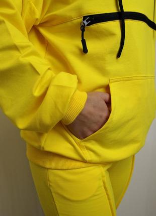 Спортивный детский/подростковый костюм р.128-164см желтый штаны+кофта с капюшоном, замок 128,140,152,164 р.5 фото