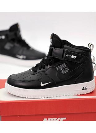 ❄️🖤чоловічі кросівки кеди зимові nike air force 1 tm найк зима🖤 ❄️