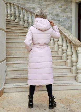 Зимова куртка жіноча плащівка на силіконі нижче колін пальто зимнее женкское3 фото