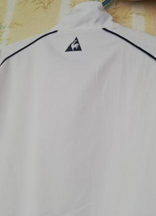 Куртка ветровка чоловіча спортивна біла з синім le coq sportif на молнії5 фото