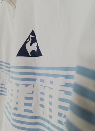 Куртка ветровка чоловіча спортивна біла з синім le coq sportif на молнії3 фото