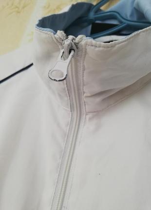 Куртка ветровка чоловіча спортивна біла з синім le coq sportif на молнії4 фото