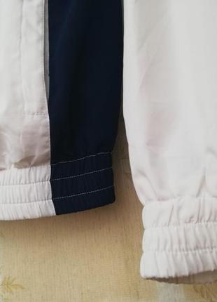 Куртка ветровка чоловіча спортивна біла з синім le coq sportif на молнії6 фото