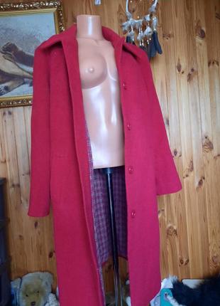 Шерстяне бордове пальто тепле damart4 фото