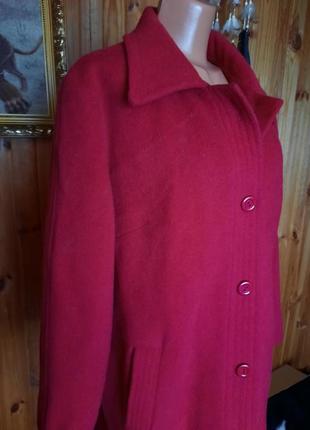 Шерстяне бордове пальто тепле damart2 фото