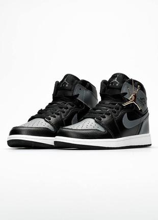Мужские кроссовки nike air jordan  high dark gray black#найк