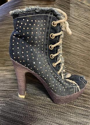 Стильные джинсовые ботинки blue moon р.36-36,5