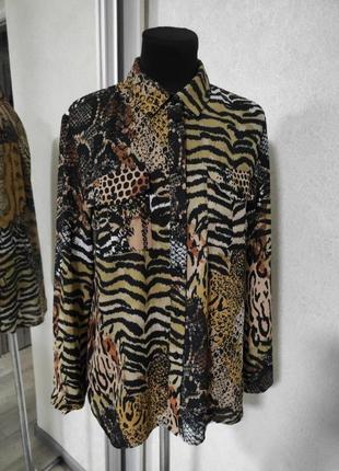 Блуза tu с животным принтом леопардовая