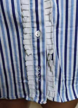 Котоновая рубашка полоска рюши gant португалия / 5865/4 фото