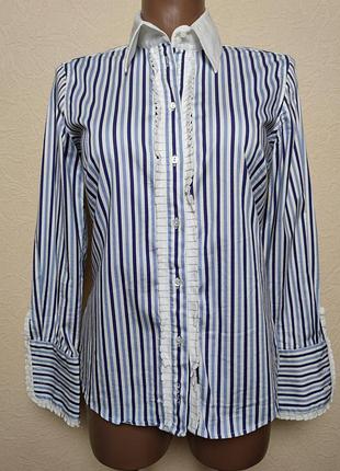 Котоновая рубашка полоска рюши gant португалия / 5865/