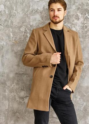 Чоловіче, тепле, осіннє пальто беж | мужское пальто бежевое