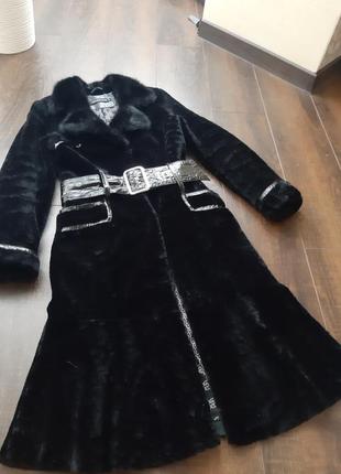 Шуба стрижений мутон + норка